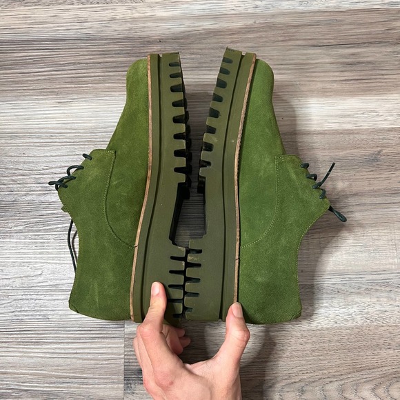 Paloma Barcelo Amagreen Green Suede Chunky Platform Loafers Shoes size 40 - Picture 5 of 7